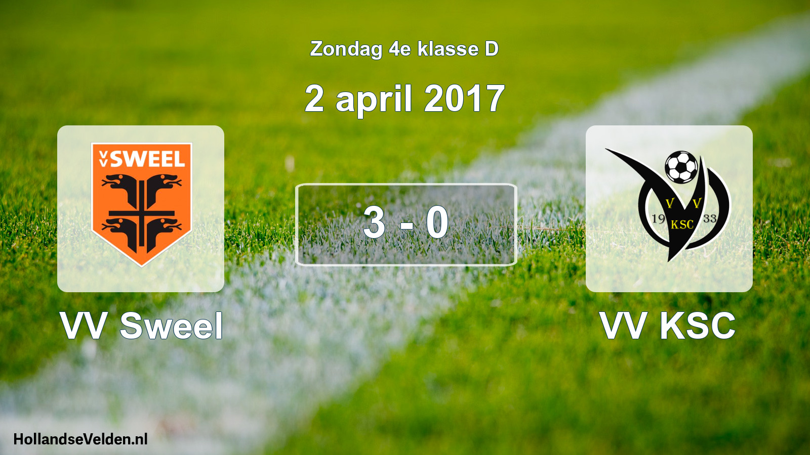 Total number of matches played: VV Sweel - VV KSC 3 - 0 (2 April 2017)