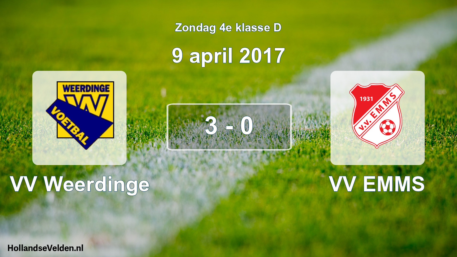 Total number of matches played: VV Weerdinge - VV EMMS 3 - 0 (9 April 2017)
