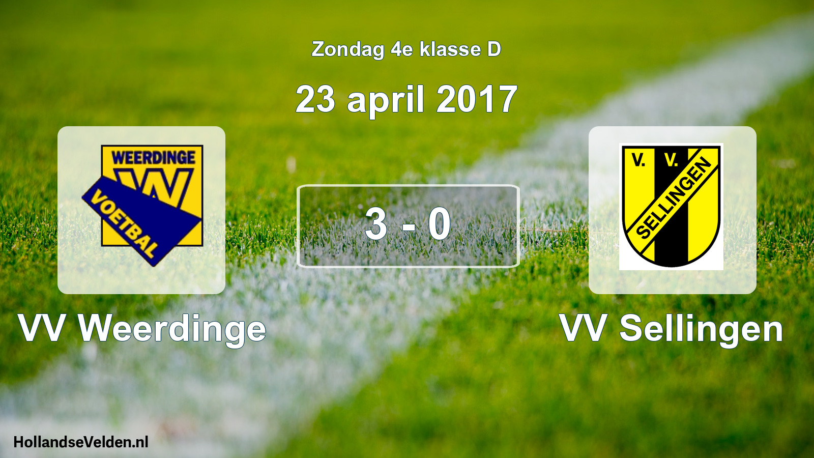 Total number of matches played: VV Weerdinge - VV Sellingen 3 - 0 (23 April 2017)
