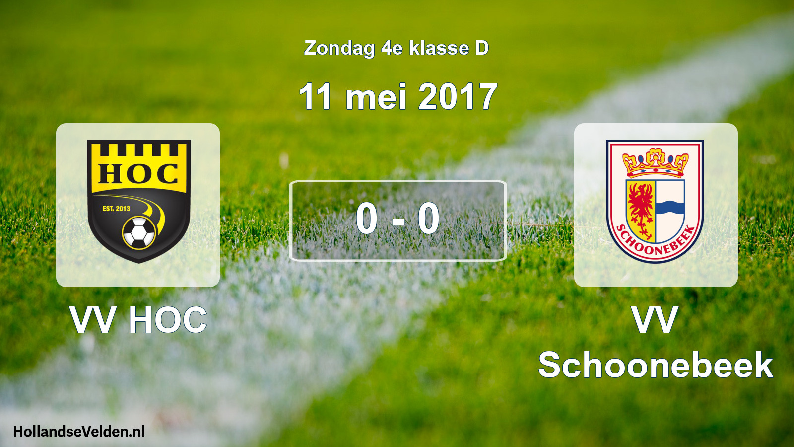 Total number of matches played: VV HOC - VV Schoonebeek 0 - 0 (11 May 2017)