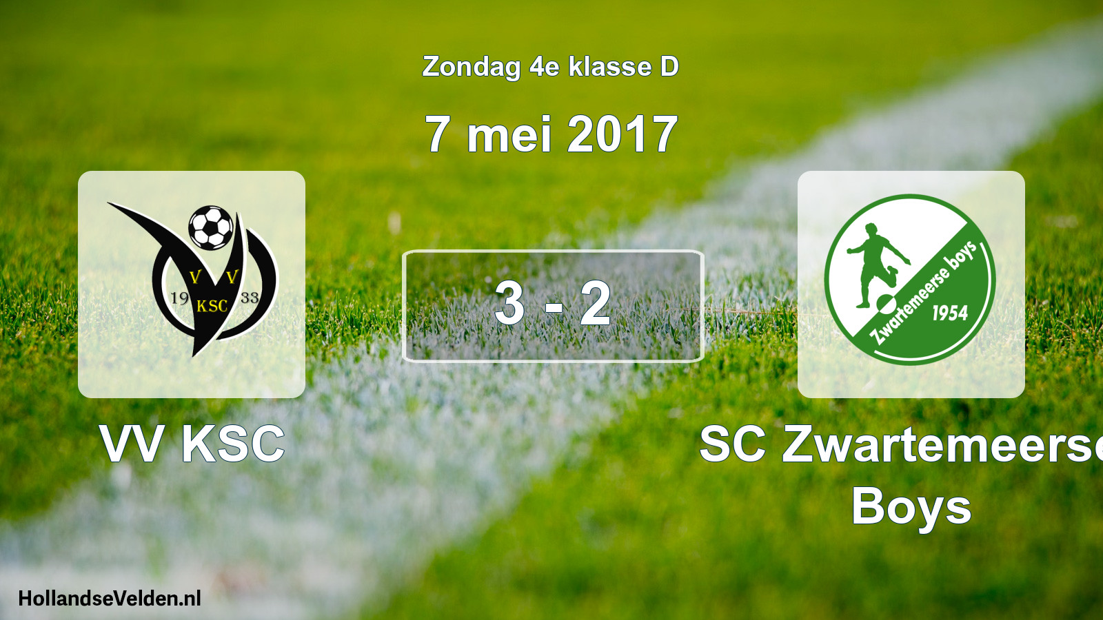 Total number of matches played: VV KSC - SC Zwartemeerse Boys 3 - 2 (7 May 2017)