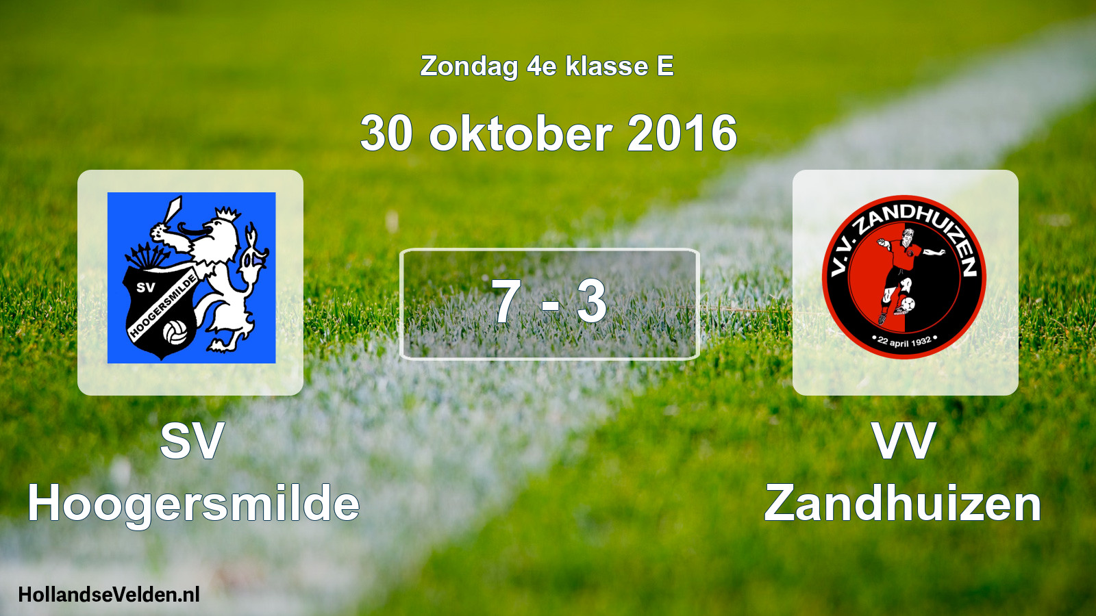 Total number of matches played: SV Hoogersmilde - VV Zandhuizen 7 - 3 (30 October 2016)