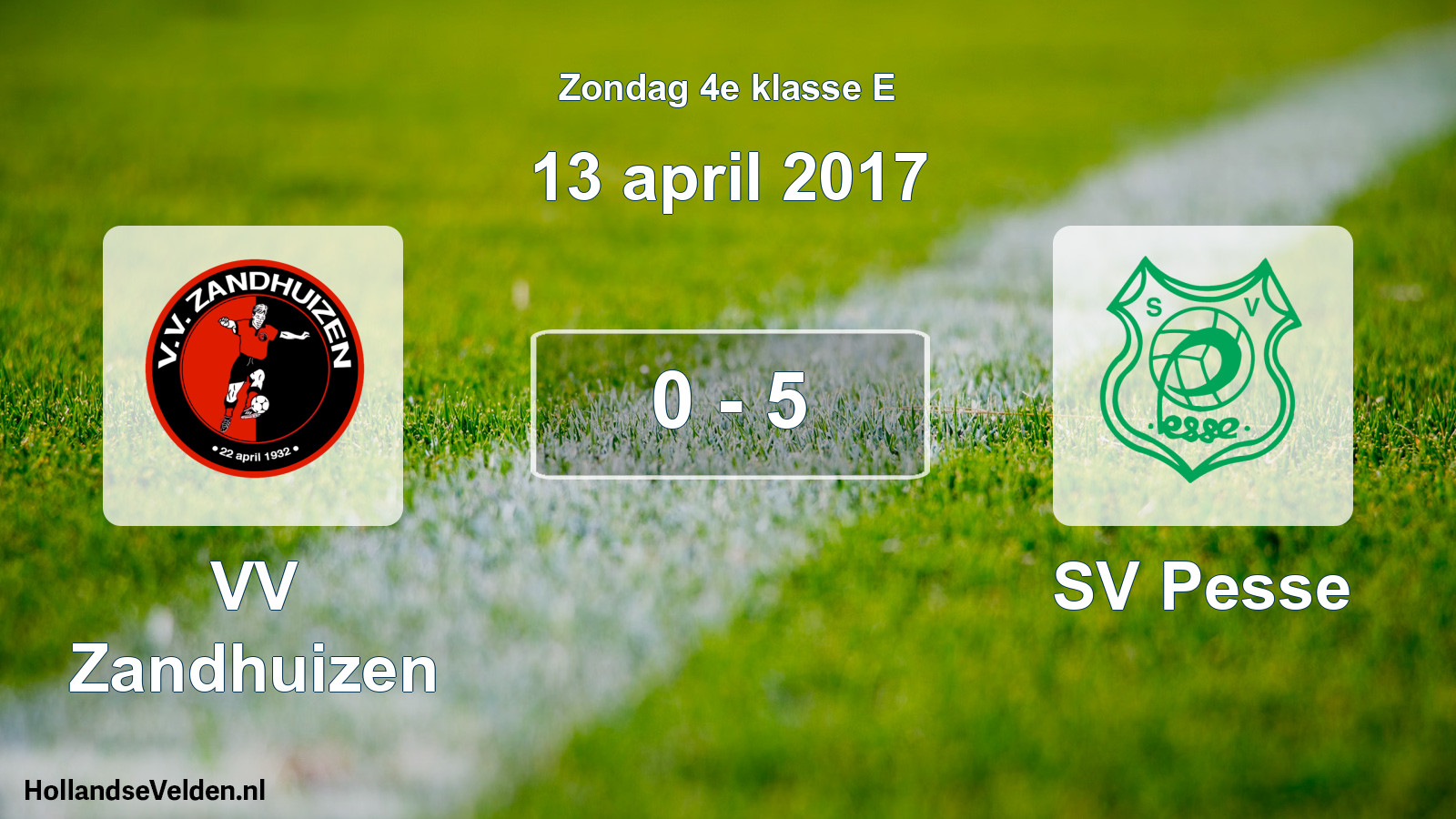 Total number of matches played: VV Zandhuizen - SV Pesse 0 - 5 (13 April 2017)