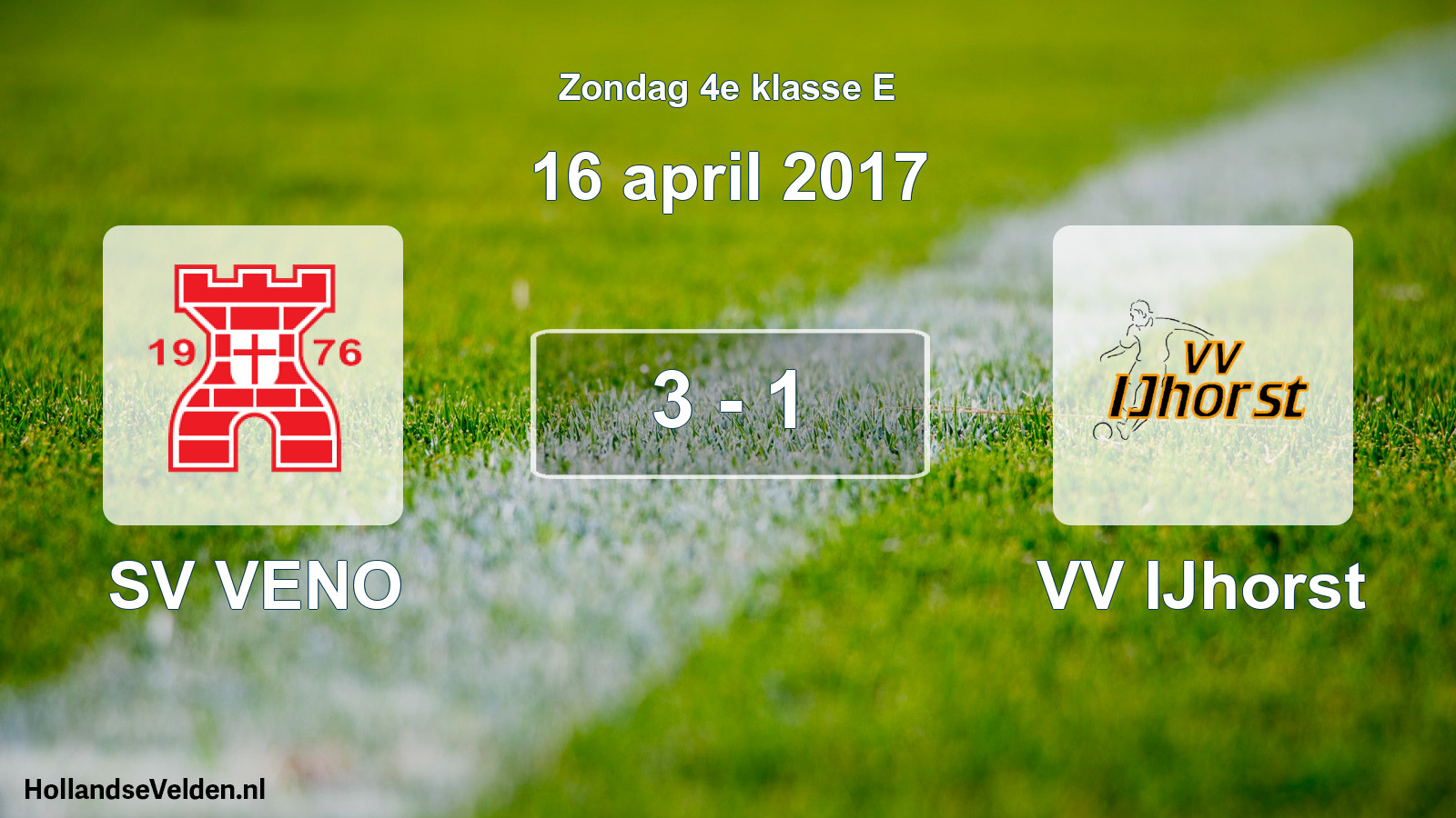Total number of matches played: SV VENO - VV IJhorst 3 - 1 (16 April 2017)