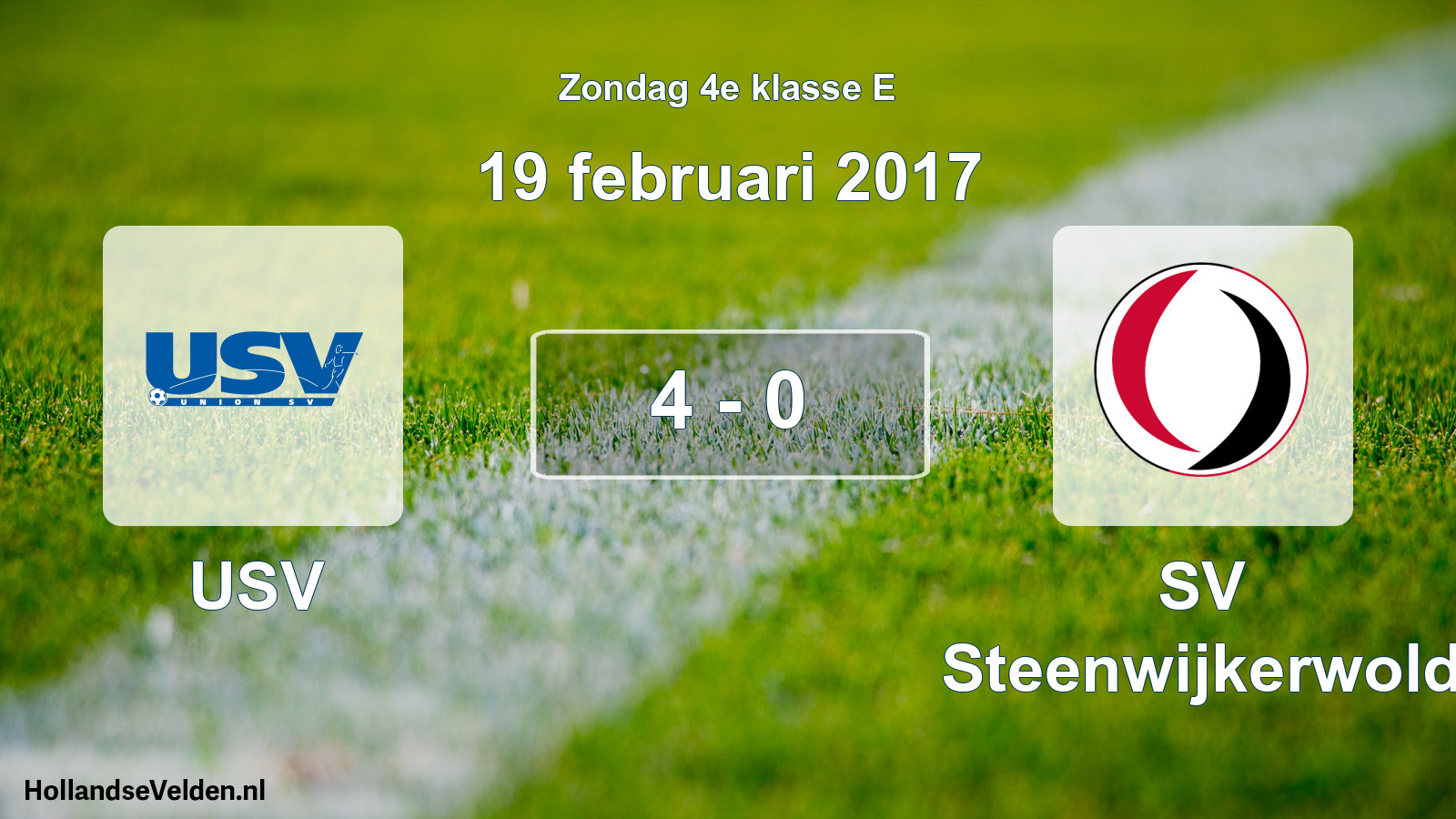 Total number of matches played: USV - SV Steenwijkerwold 4 - 0 (19 February 2017)