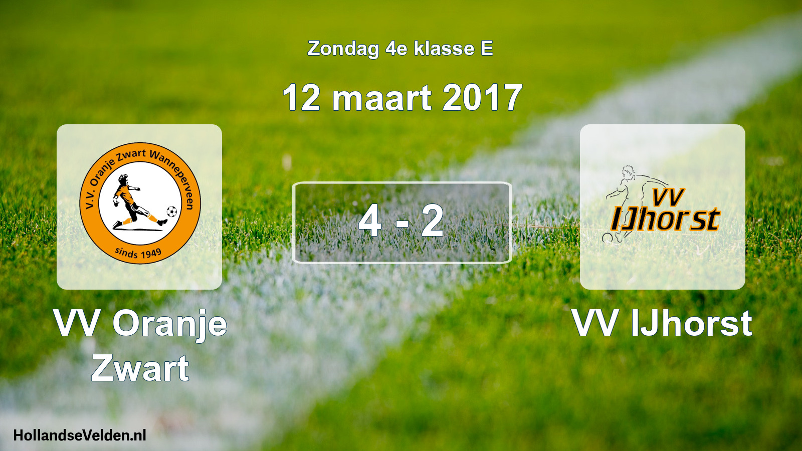 Total number of matches played: VV Oranje Zwart - VV IJhorst 4 - 2 (12 March 2017)