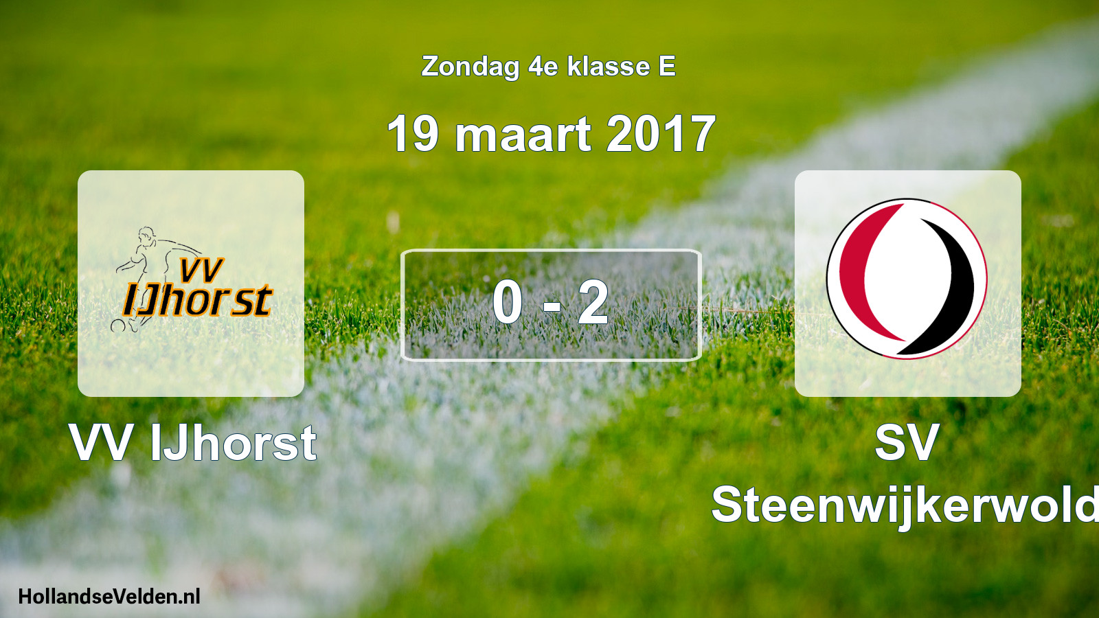 Total number of matches played: VV IJhorst - SV Steenwijkerwold 0 - 2 (19 March 2017)