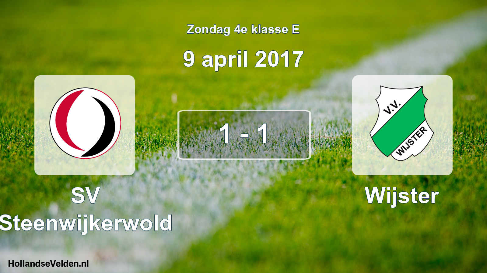 Total number of matches played: SV Steenwijkerwold - Wijster 1 - 1 (9 April 2017)