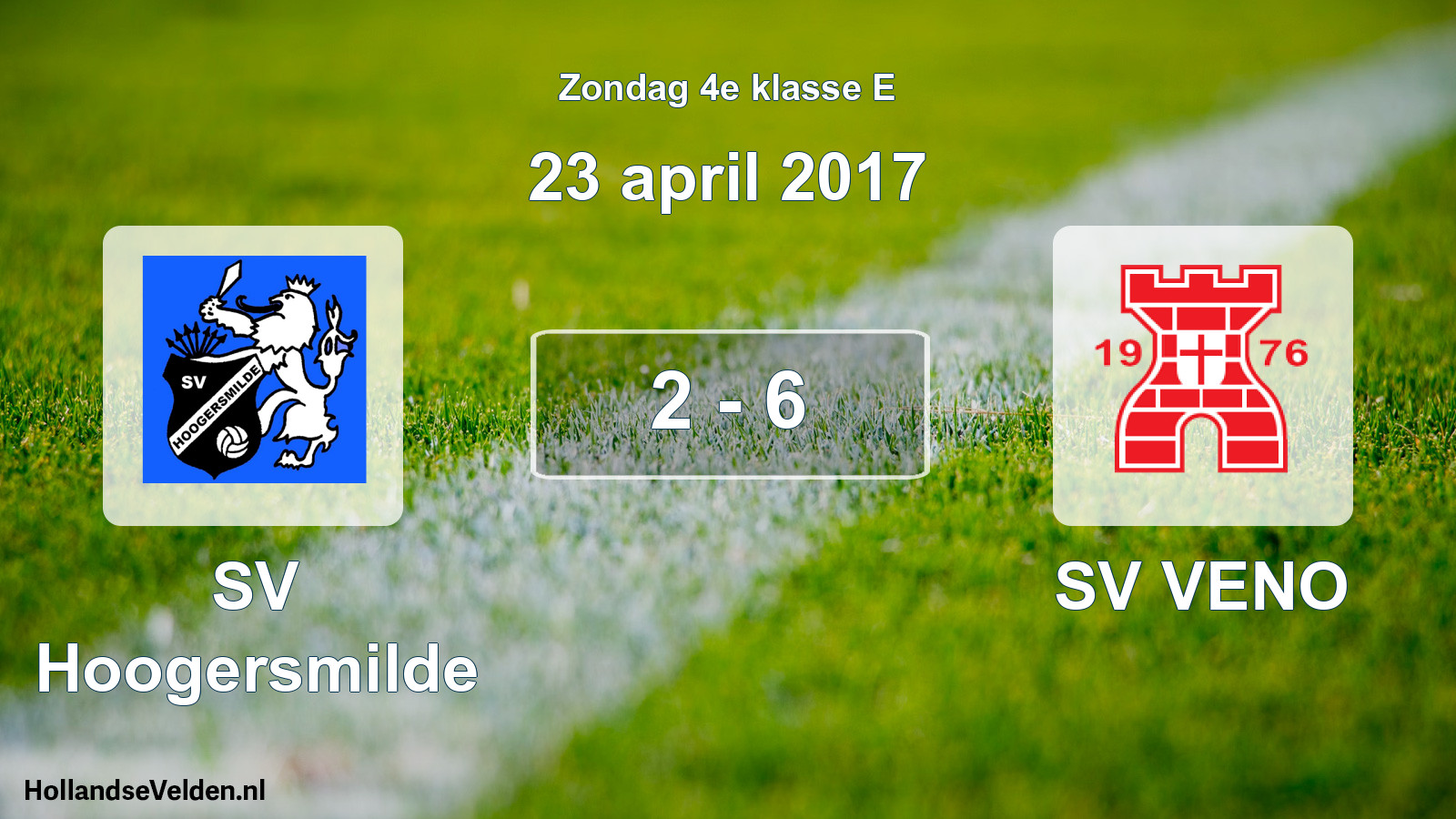 Total number of matches played: SV Hoogersmilde - SV VENO 2 - 6 (23 April 2017)