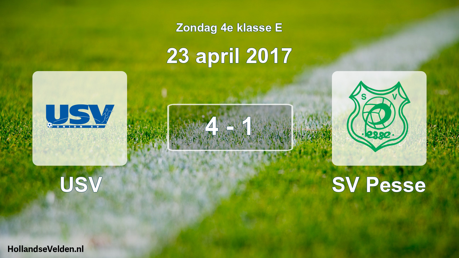 Total number of matches played: USV - SV Pesse 4 - 1 (23 April 2017)