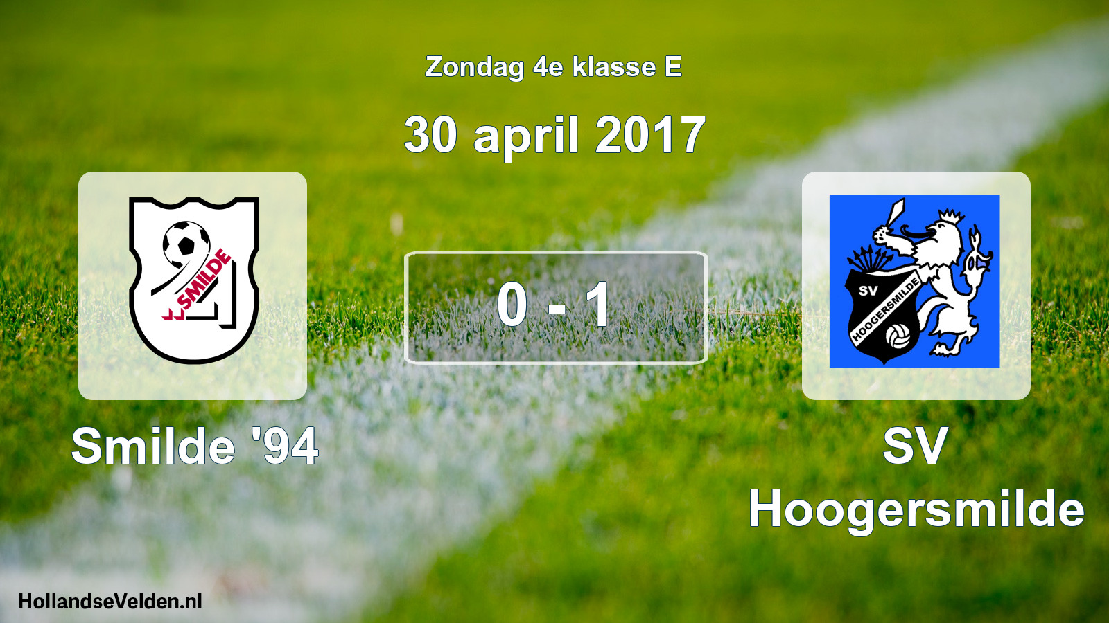 Total number of matches played: Smilde '94 - SV Hoogersmilde 0 - 1 (30 April 2017)