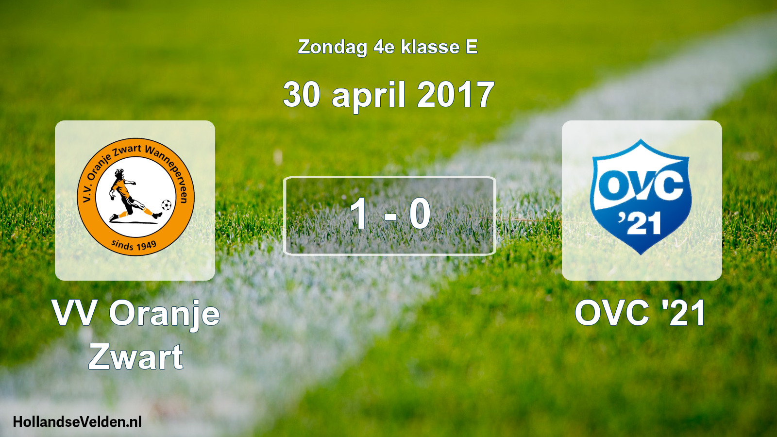 Total number of matches played: VV Oranje Zwart - OVC '21 1 - 0 (30 April 2017)