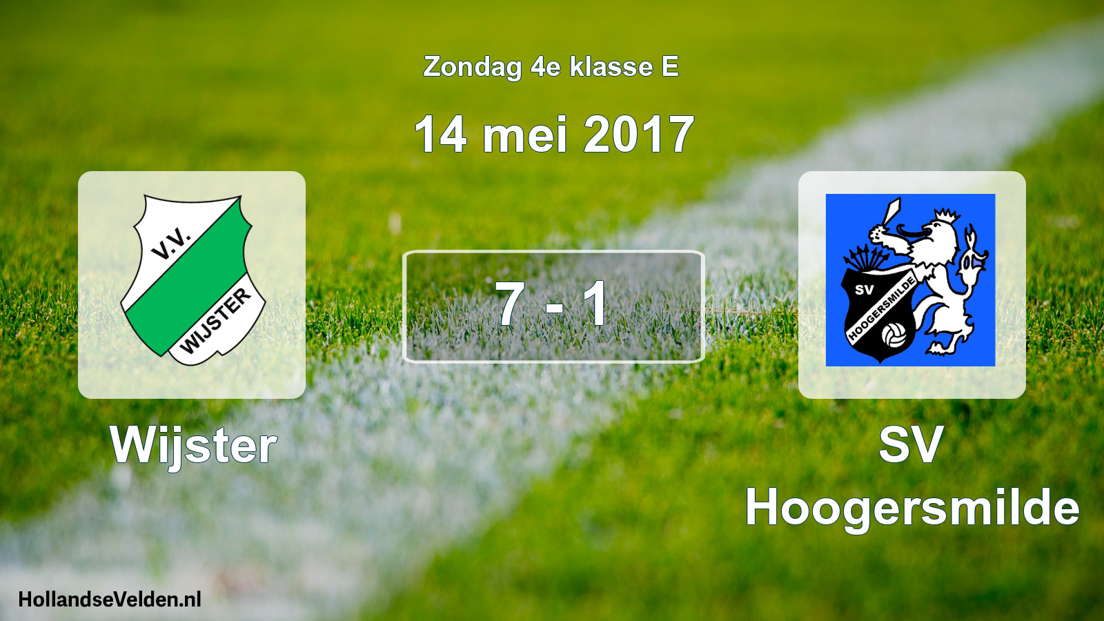 Total number of matches played: Wijster - SV Hoogersmilde 7 - 1 (14 May 2017)