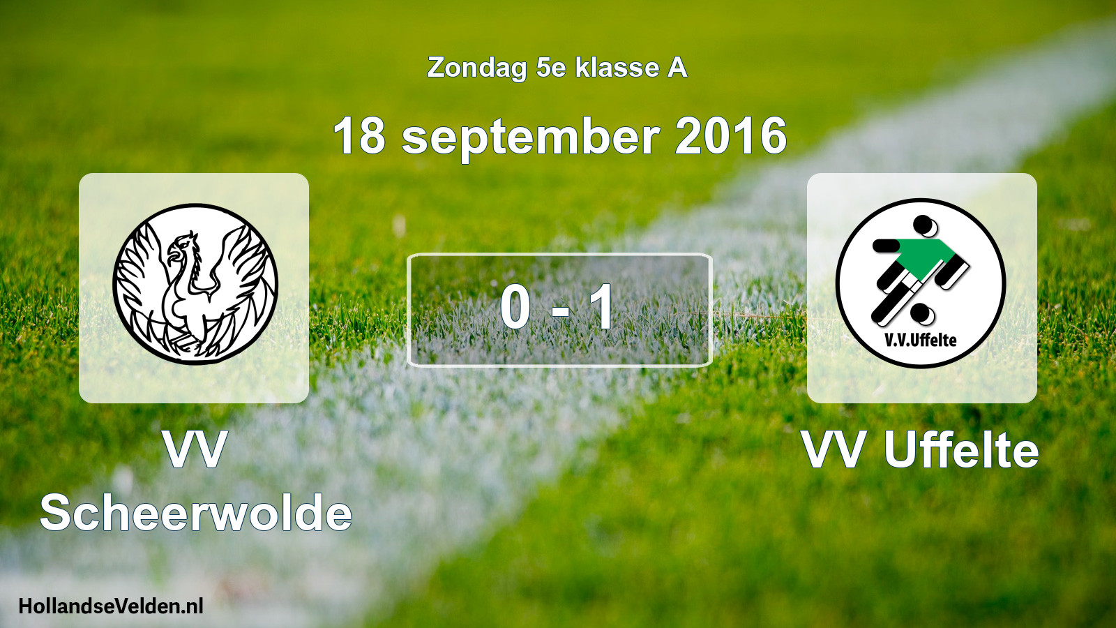 Total number of matches played: VV Scheerwolde - VV Uffelte 0 - 1 (18 September 2016)