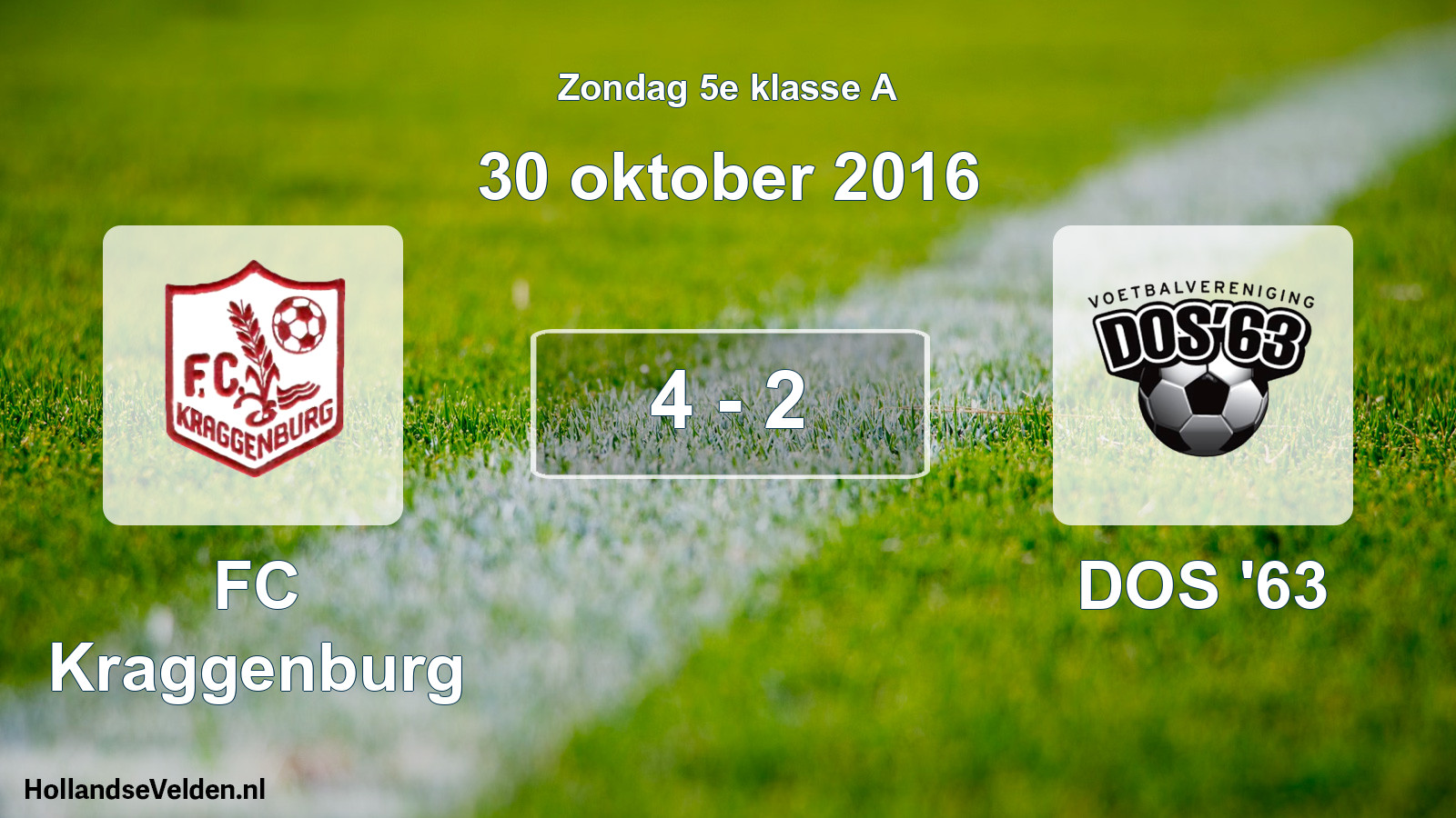 Total number of matches played: FC Kraggenburg - DOS '63 4 - 2 (30 October 2016)