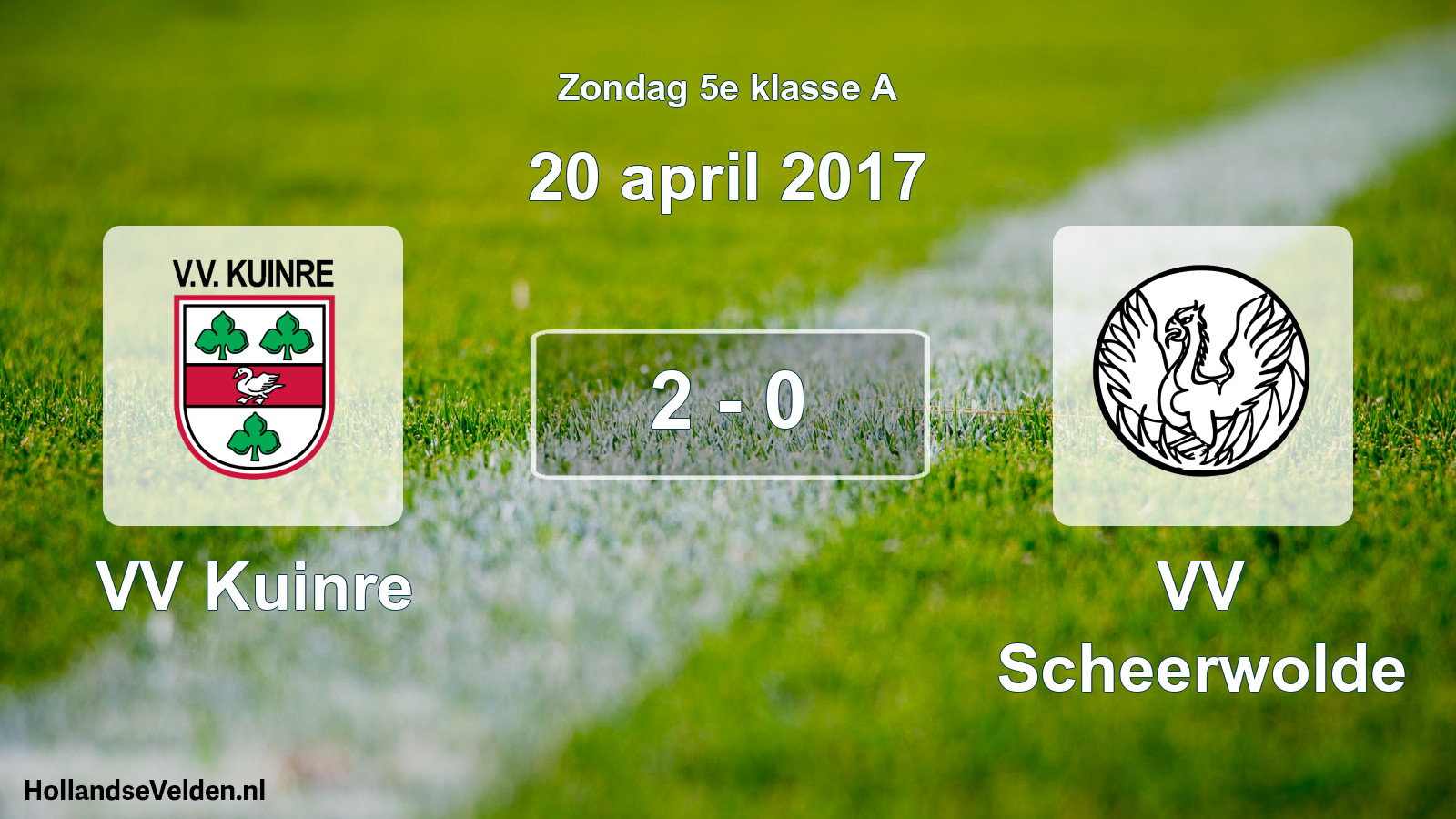 Total number of matches played: VV Kuinre - VV Scheerwolde 2 - 0 (20 April 2017)
