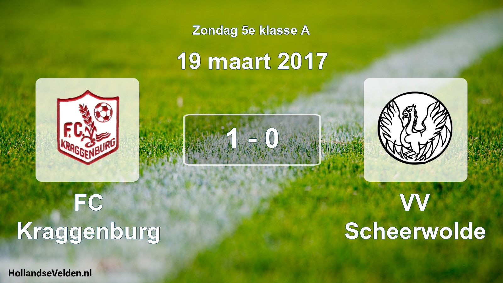 Total number of matches played: FC Kraggenburg - VV Scheerwolde 1 - 0 (19 March 2017)
