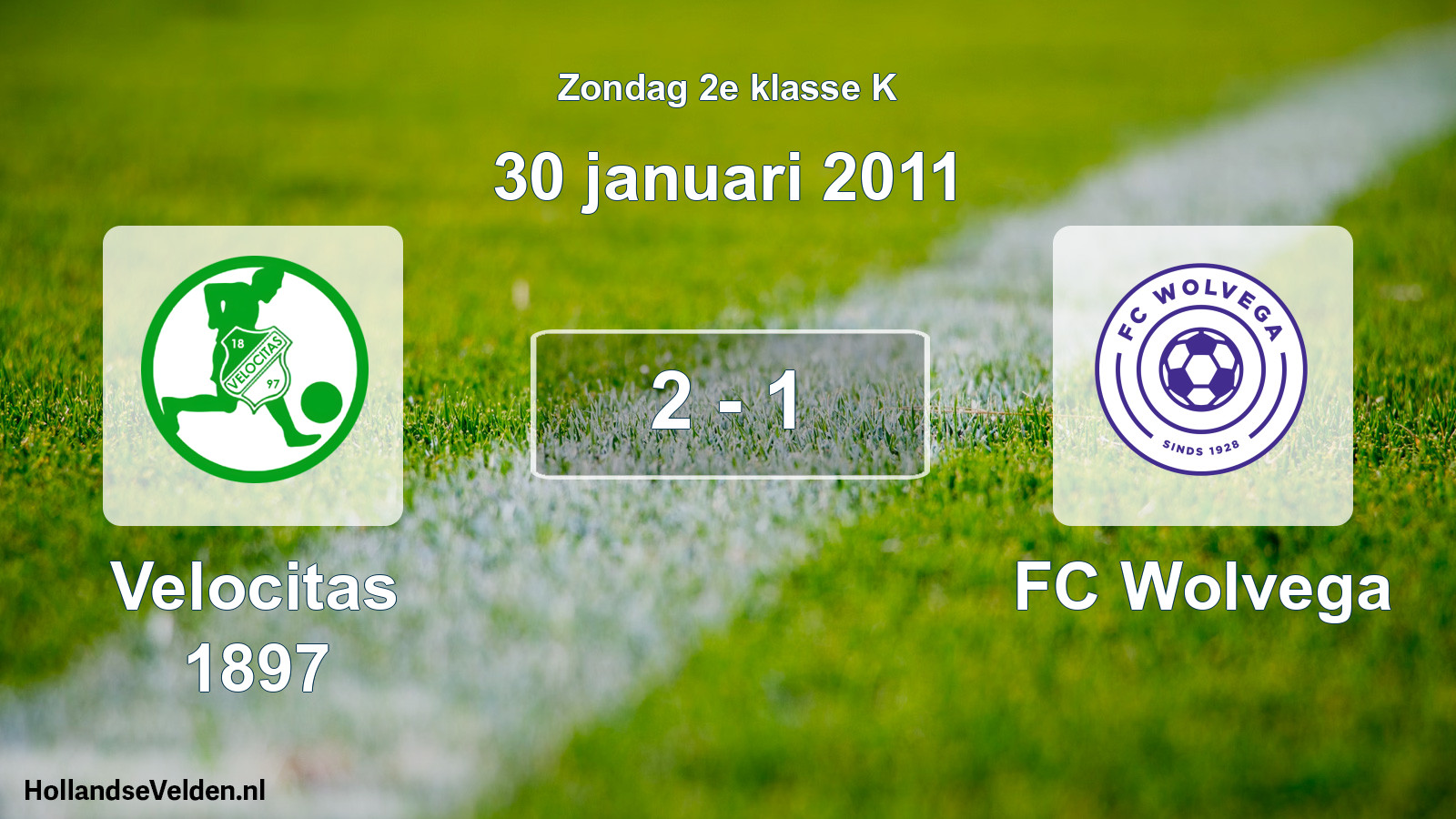 Total number of matches played: Velocitas 1897 - FC Wolvega 2 - 1 (30 January 2011)