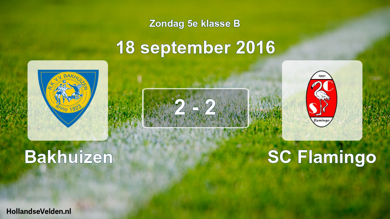 Total number of matches played: Bakhuizen - SC Flamingo 2 - 2 (18 September 2016)