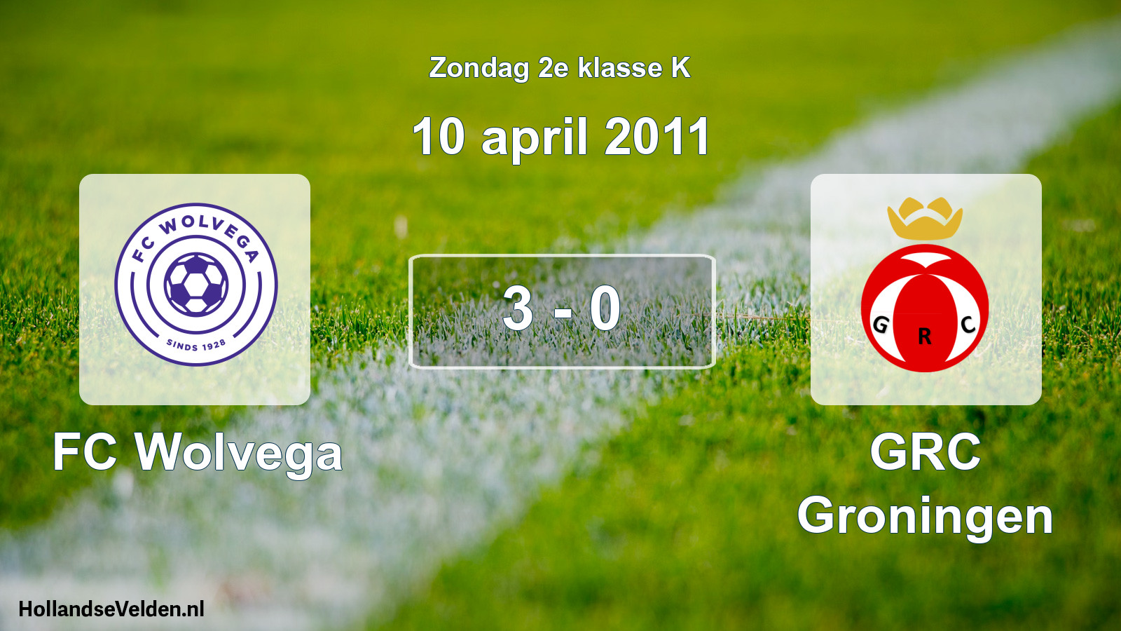 Total number of matches played: FC Wolvega - GRC Groningen 3 - 0 (10 April 2011)