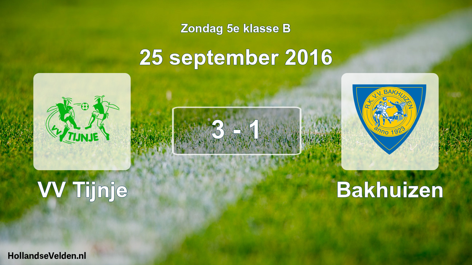 Total number of matches played: VV Tijnje - Bakhuizen 3 - 1 (25 September 2016)