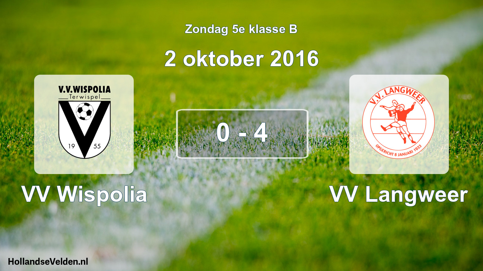 Total number of matches played: VV Wispolia - VV Langweer 0 - 4 (2 October 2016)