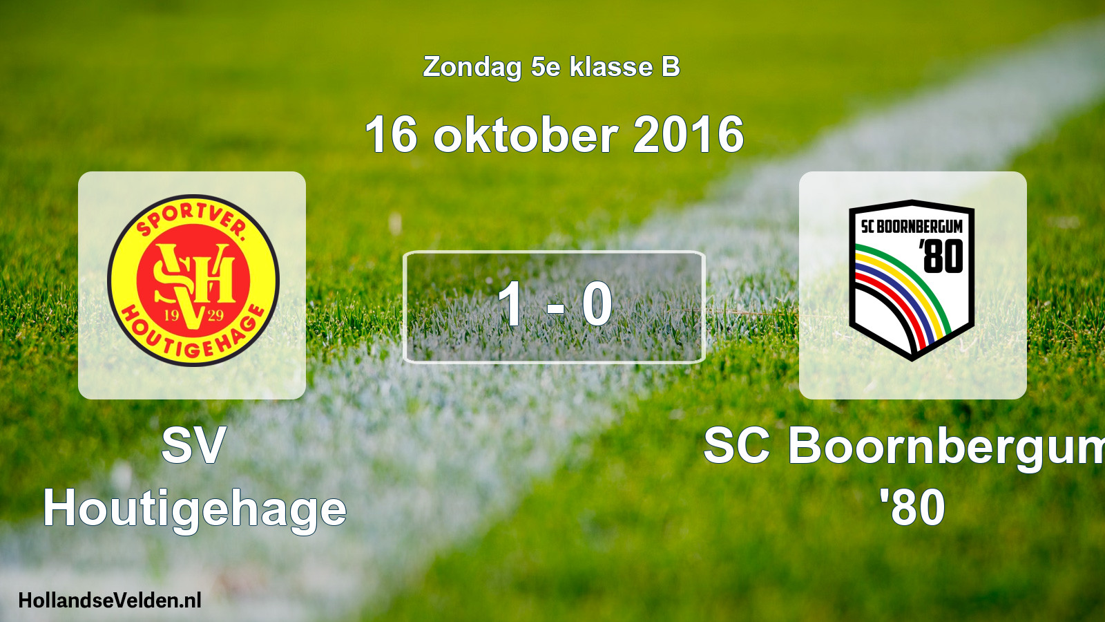 Total number of matches played: SV Houtigehage - SC Boornbergum '80 1 - 0 (16 October 2016)