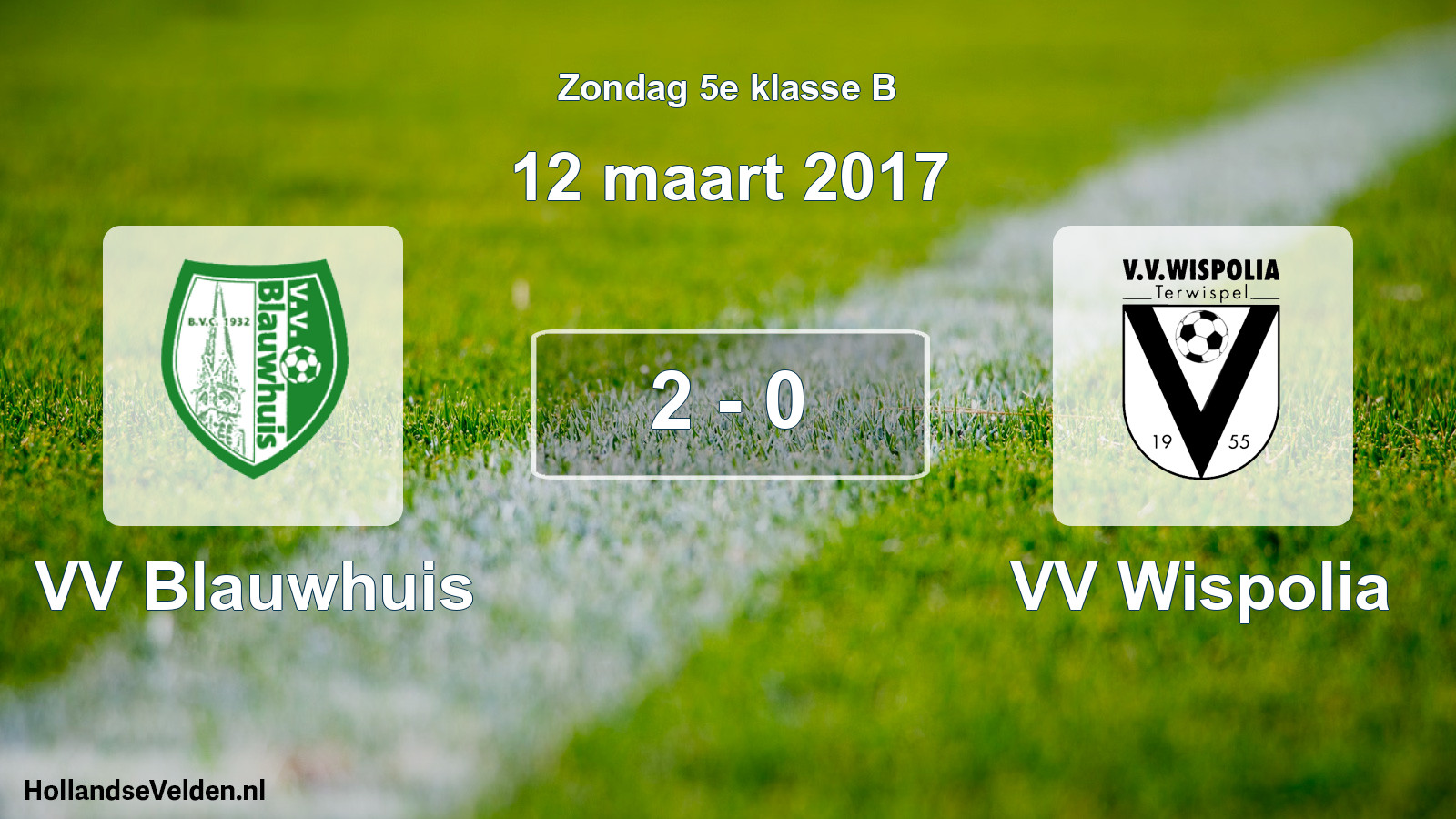 Total number of matches played: VV Blauwhuis - VV Wispolia 2 - 0 (12 March 2017)