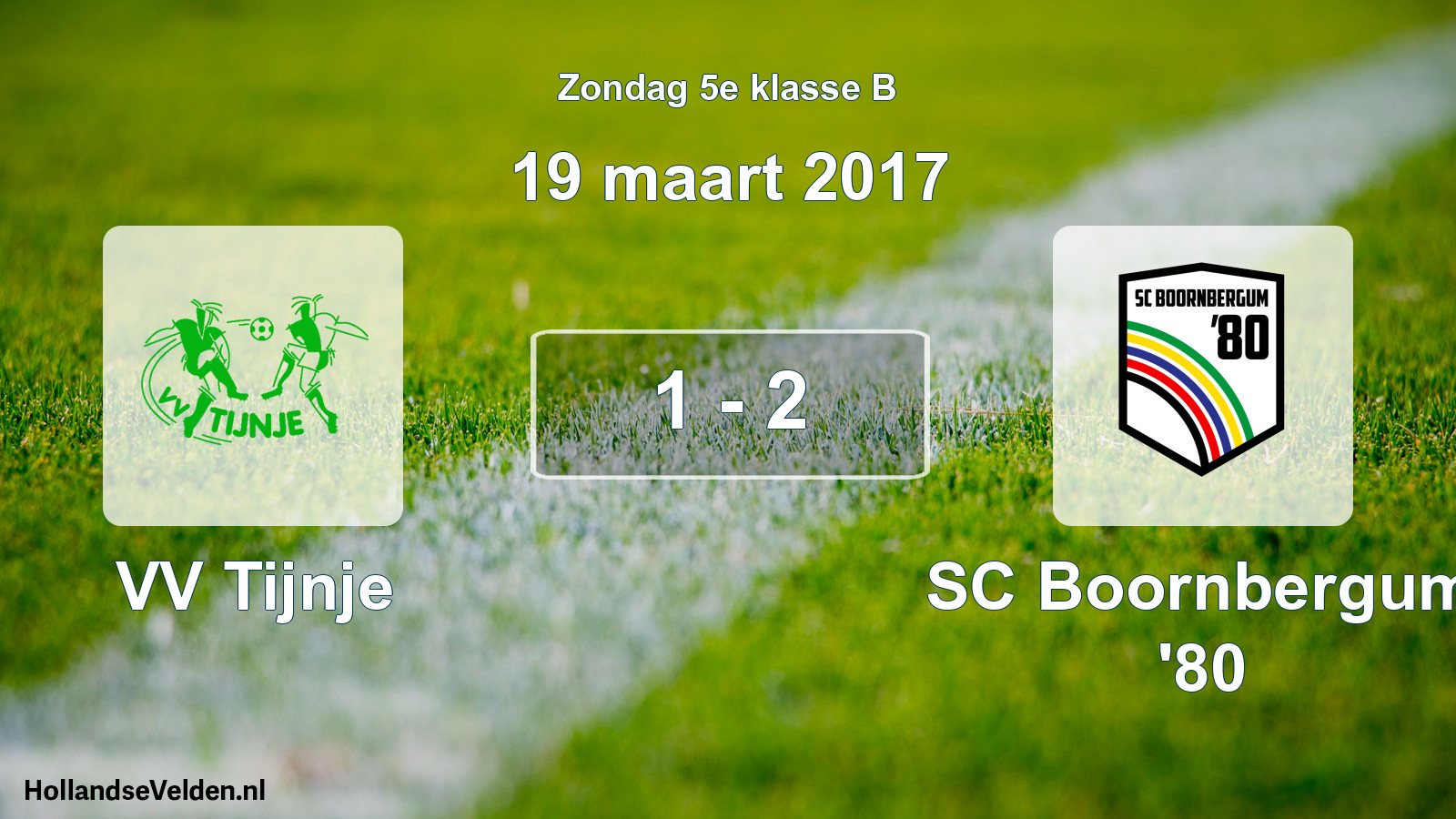 Total number of matches played: VV Tijnje - SC Boornbergum '80 1 - 2 (19 March 2017)