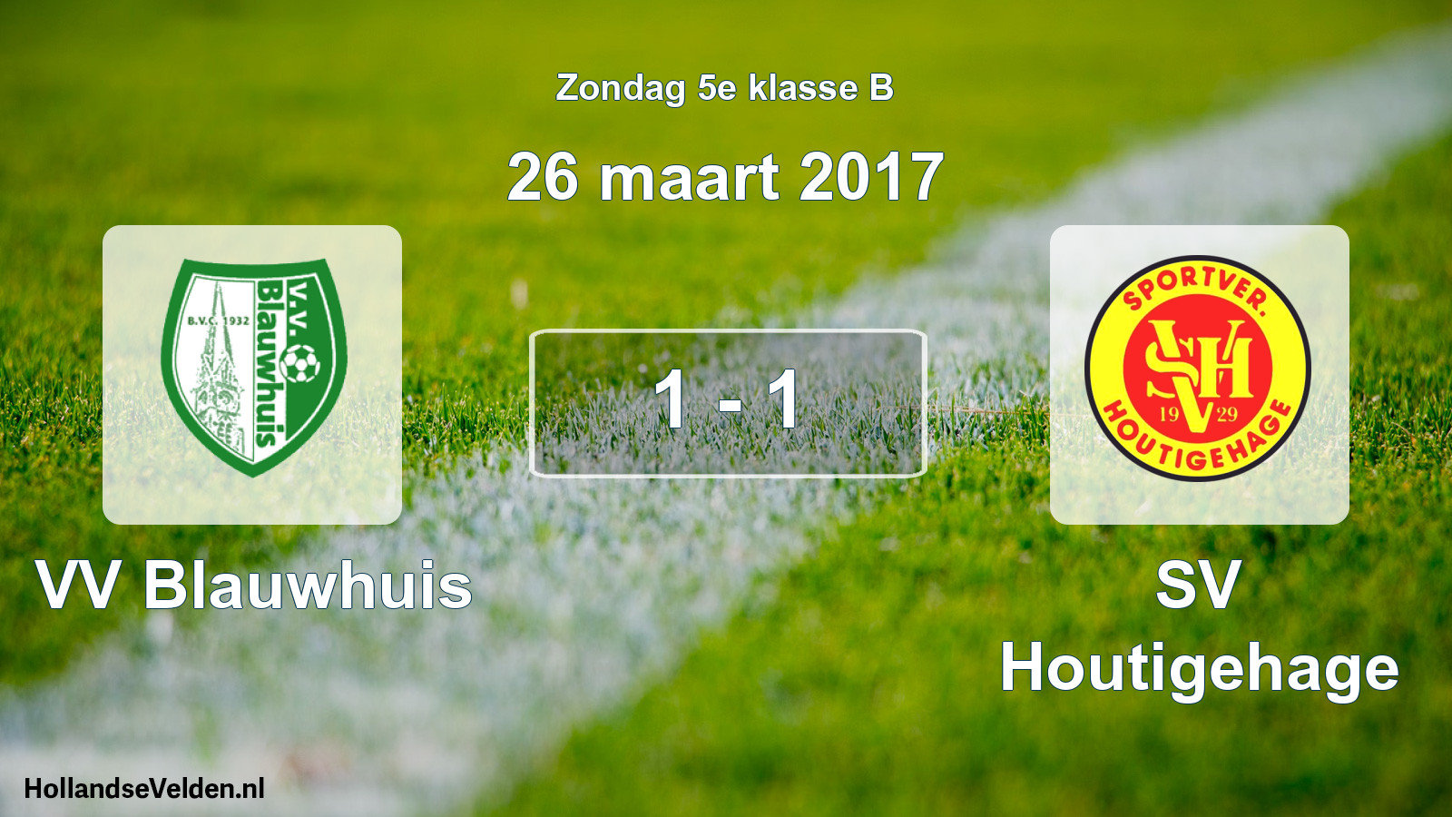 Total number of matches played: VV Blauwhuis - SV Houtigehage 1 - 1 (26 March 2017)