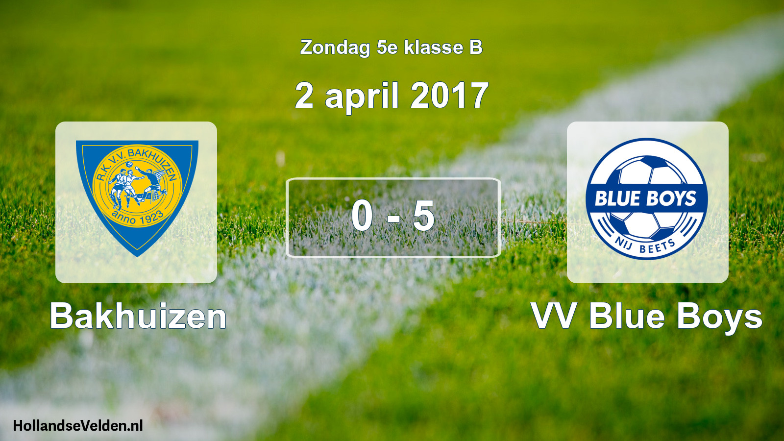 Total number of matches played: Bakhuizen - VV Blue Boys 0 - 5 (2 April 2017)