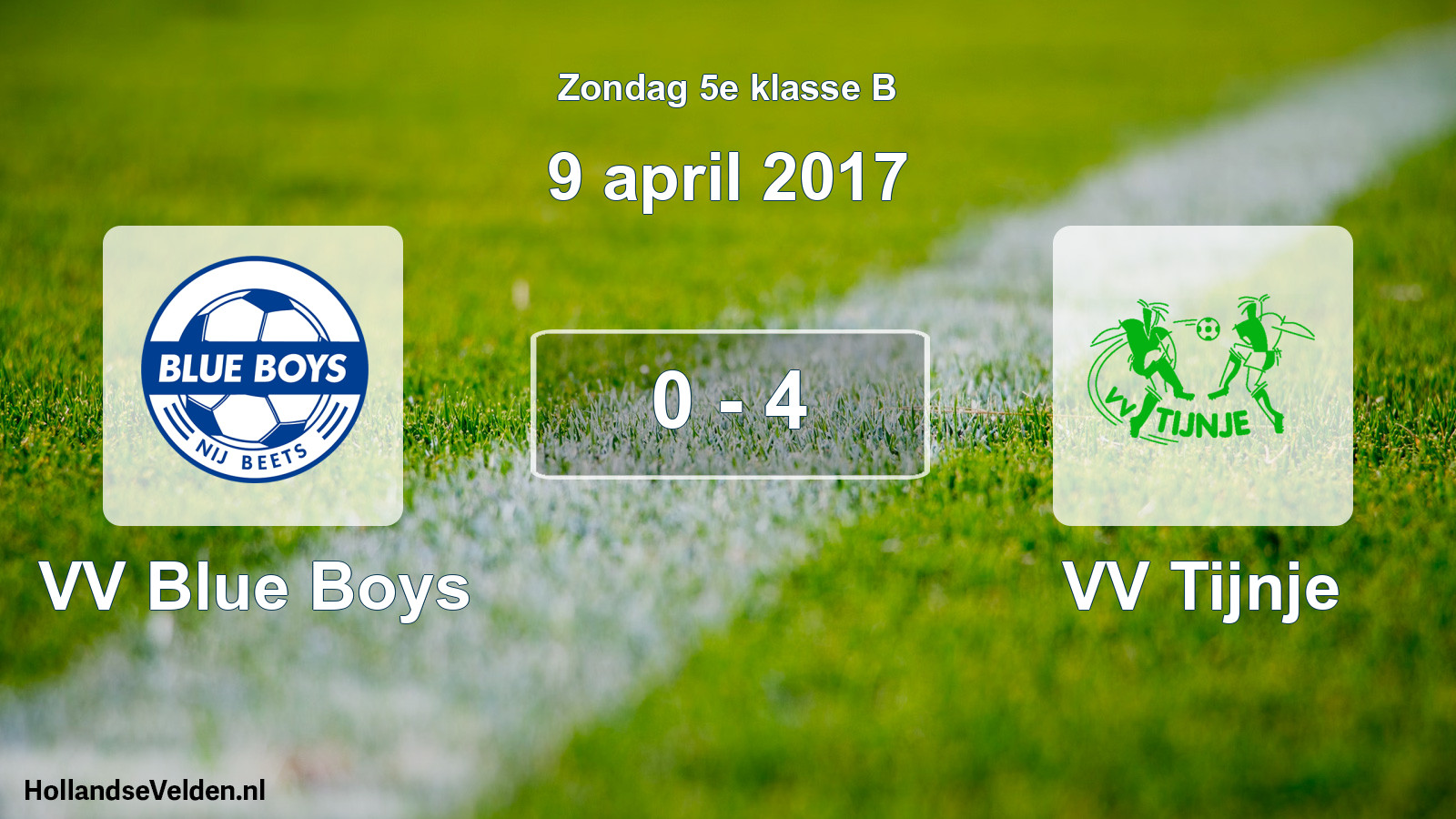 Total number of matches played: VV Blue Boys - VV Tijnje 0 - 4 (9 April 2017)