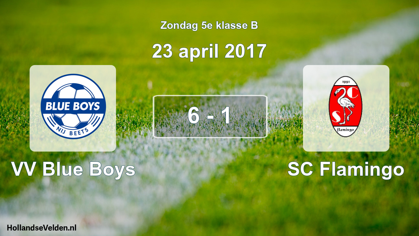 Total number of matches played: VV Blue Boys - SC Flamingo 6 - 1 (23 April 2017)