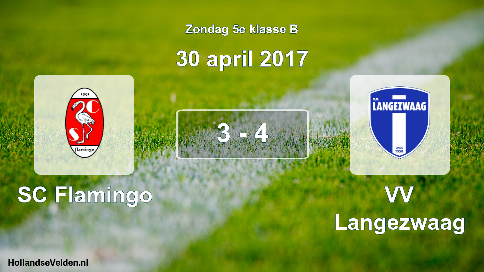 Total number of matches played: SC Flamingo - VV Langezwaag 3 - 4 (30 April 2017)