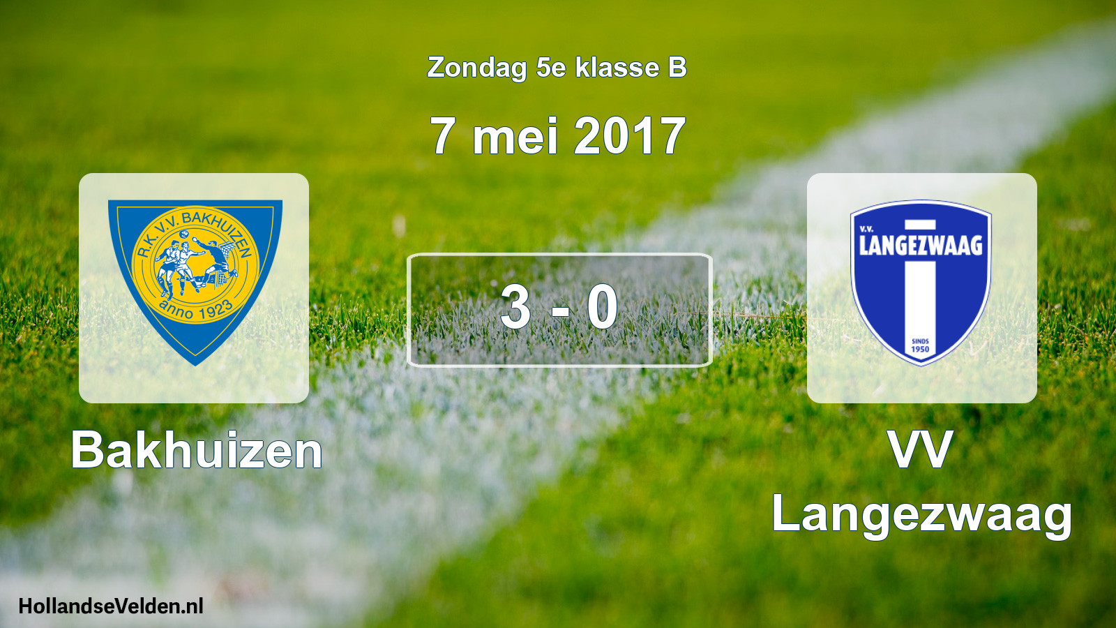 Total number of matches played: Bakhuizen - VV Langezwaag 3 - 0 (7 May 2017)