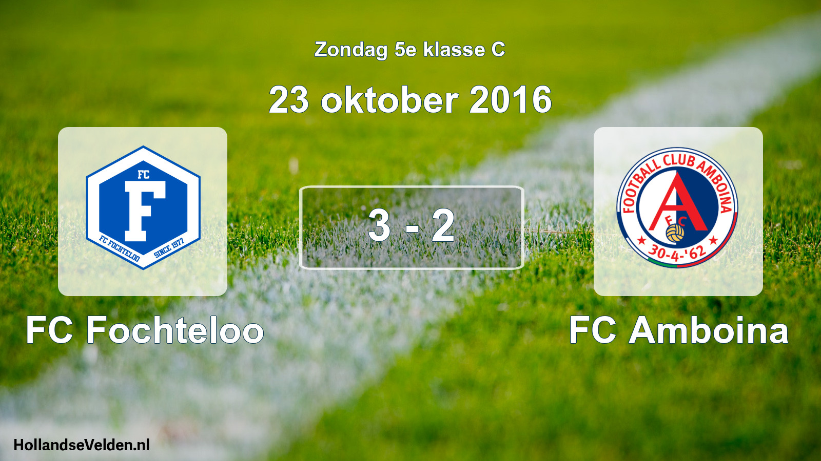 Total number of matches played: FC Fochteloo - FC Amboina 3 - 2 (23 October 2016)