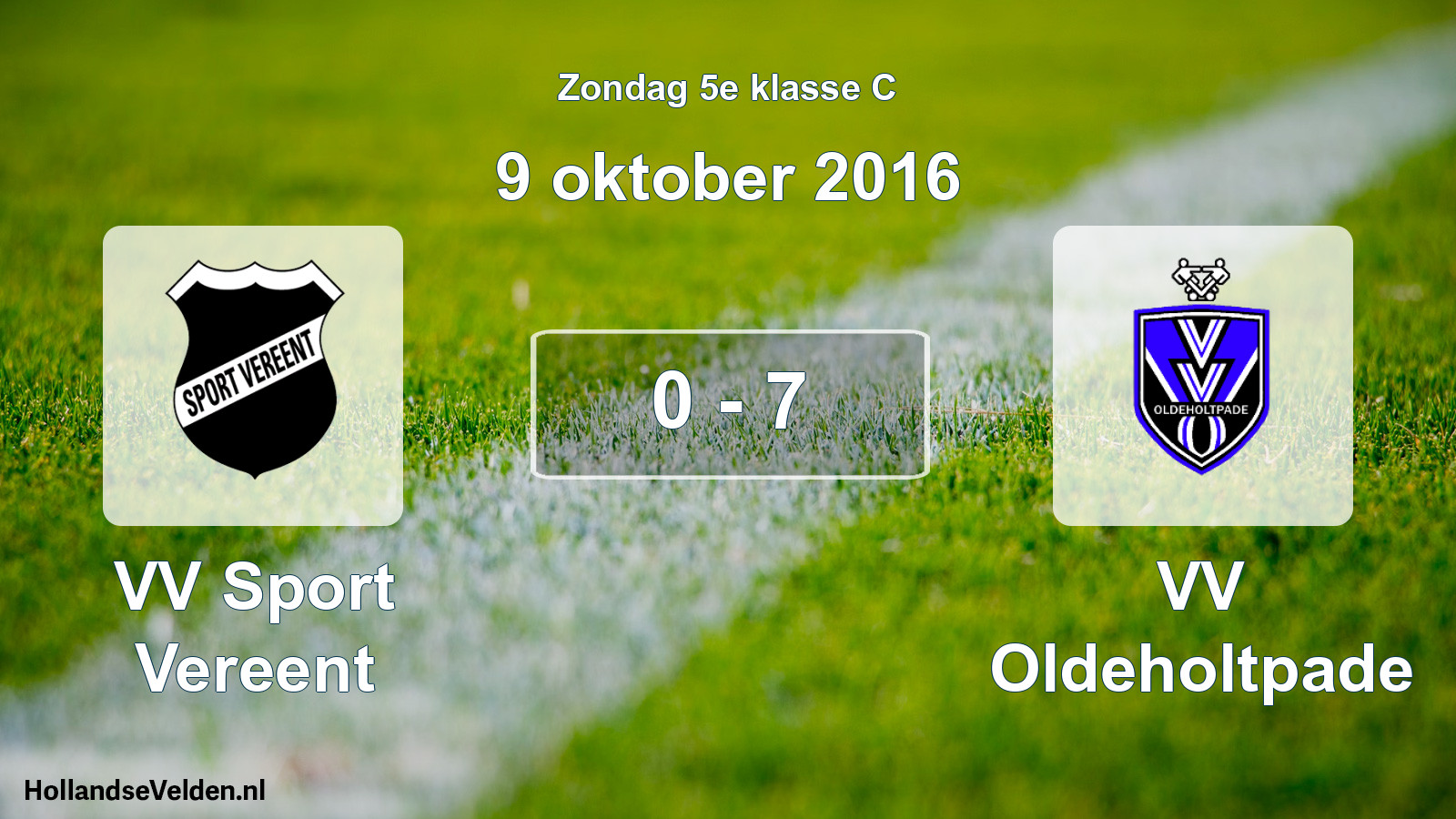Total number of matches played: VV Sport Vereent - VV Oldeholtpade 0 - 7 (9 October 2016)