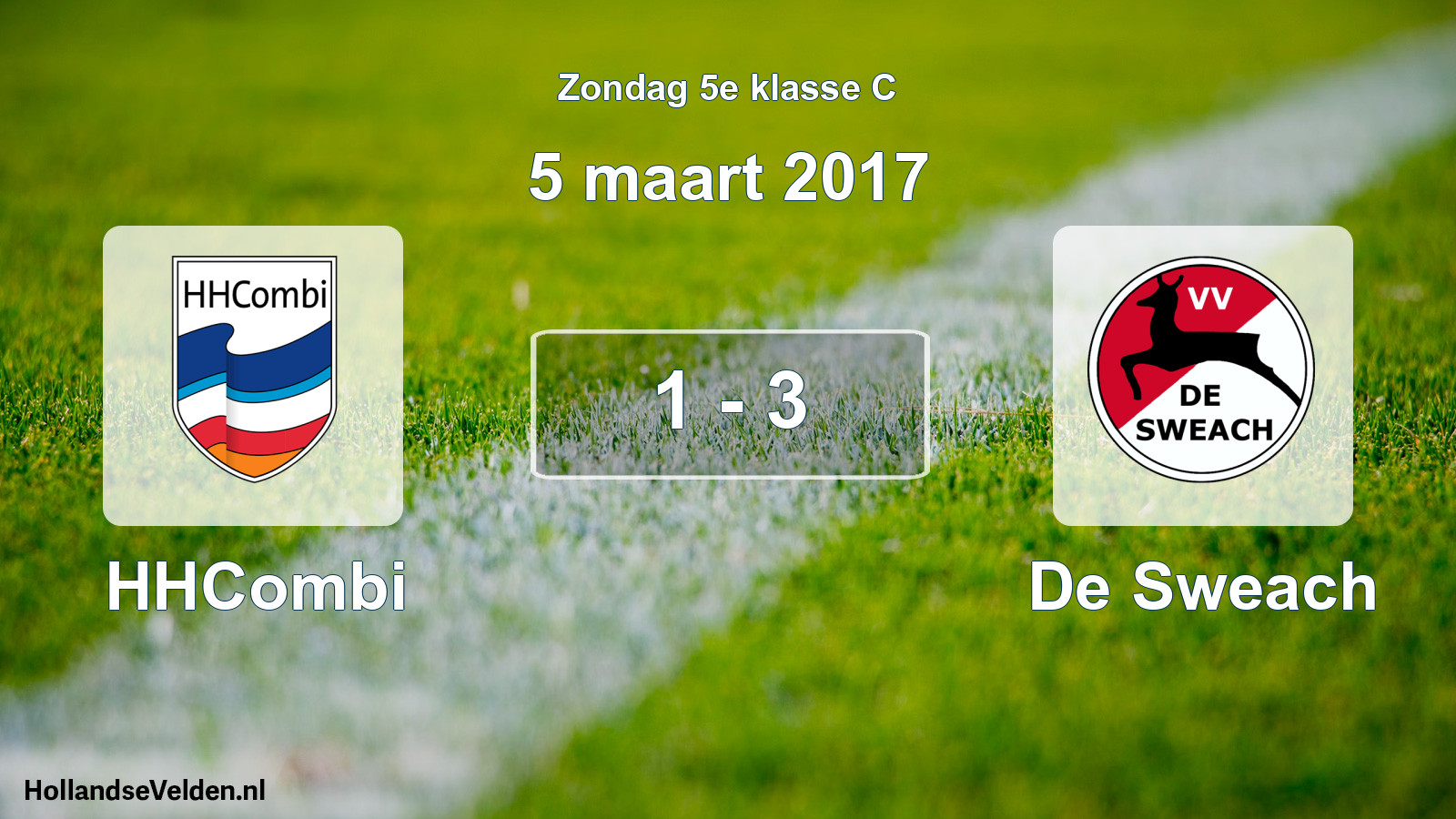 Total number of matches played: HHCombi - De Sweach 1 - 3 (5 March 2017)