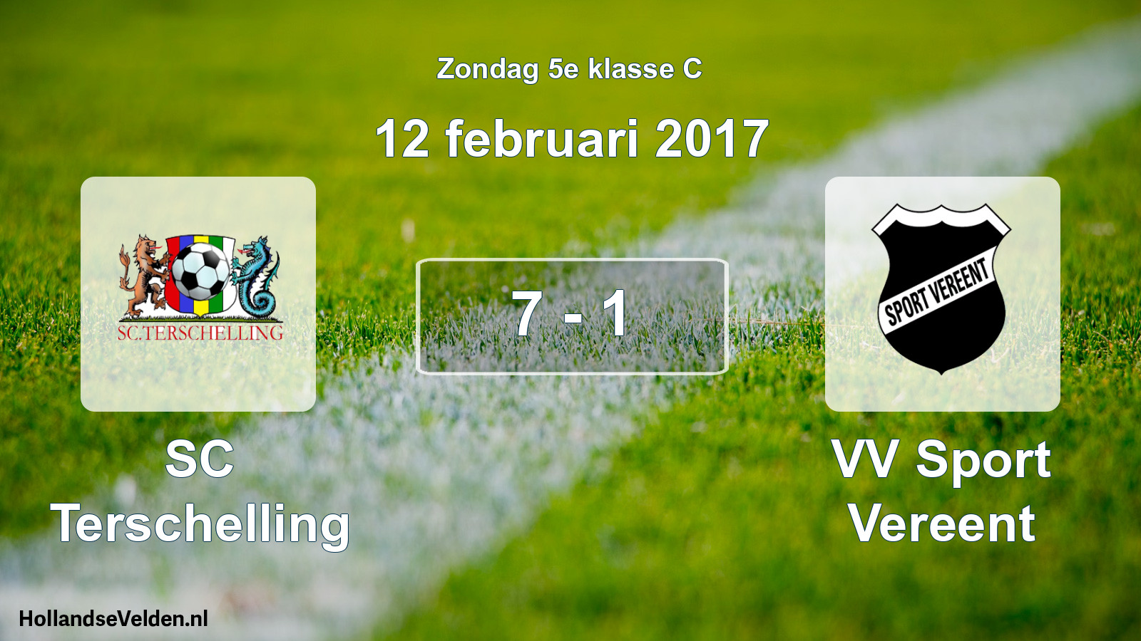 Total number of matches played: SC Terschelling - VV Sport Vereent 7 - 1 (12 February 2017)