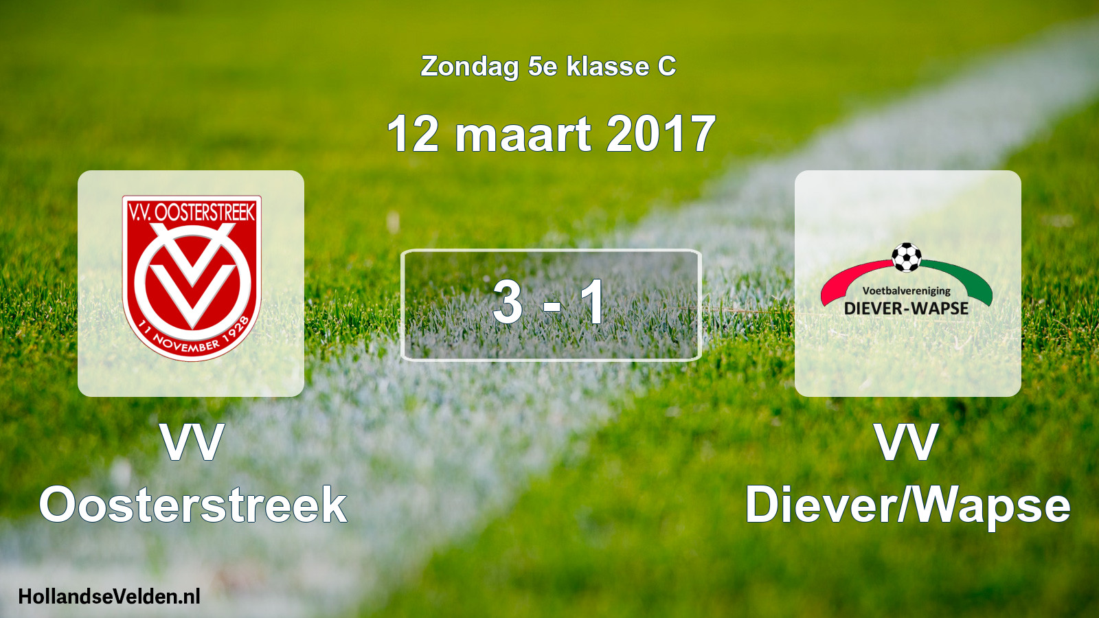 Total number of matches played: VV Oosterstreek - VV Diever/Wapse 3 - 1 (12 March 2017)