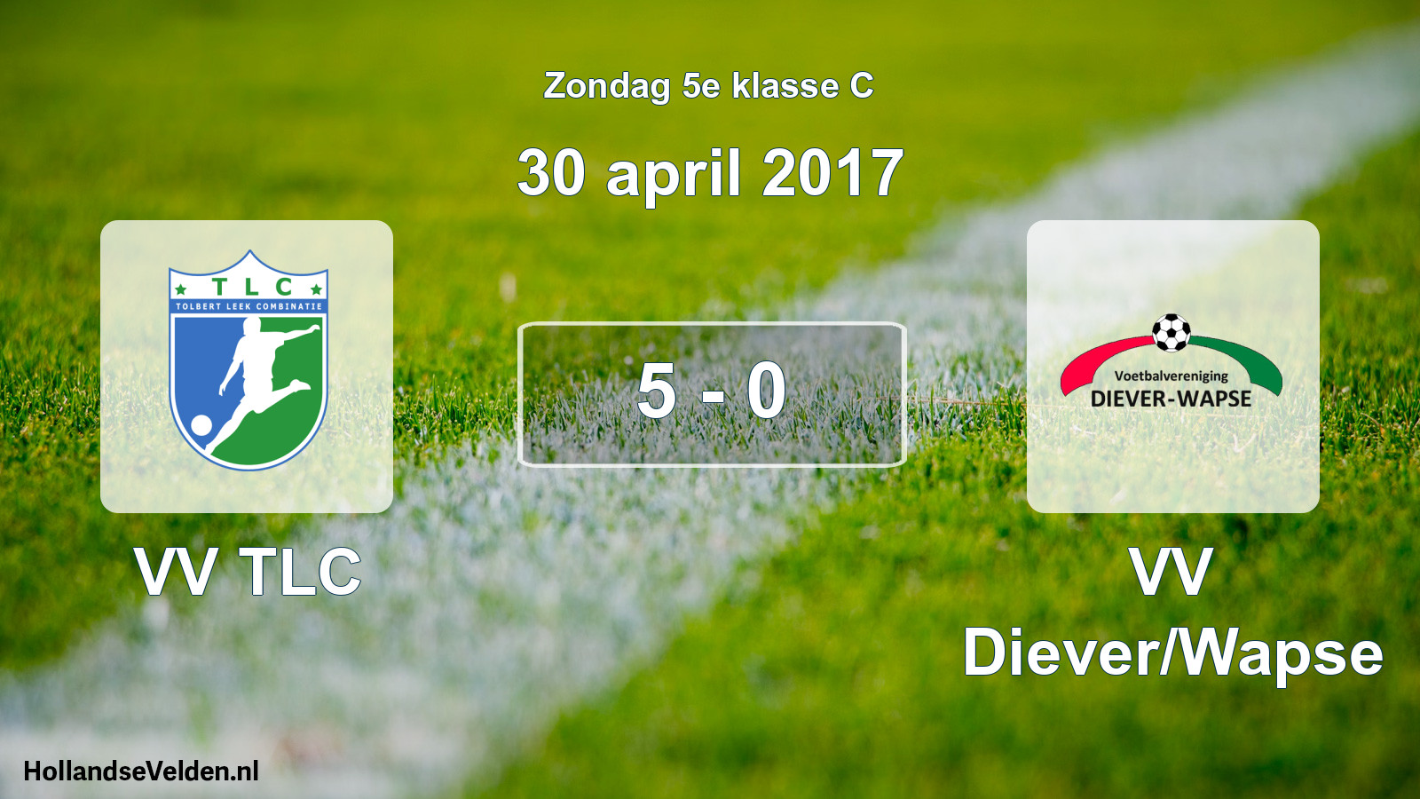 Total number of matches played: VV TLC - VV Diever/Wapse 5 - 0 (30 April 2017)