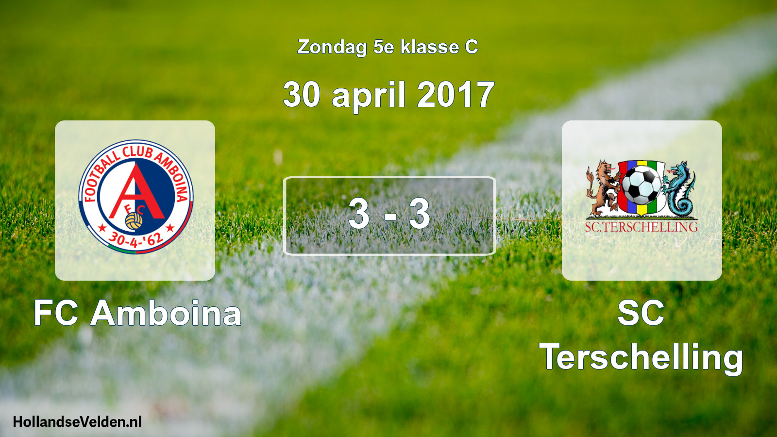 Total number of matches played: FC Amboina - SC Terschelling 3 - 3 (30 April 2017)