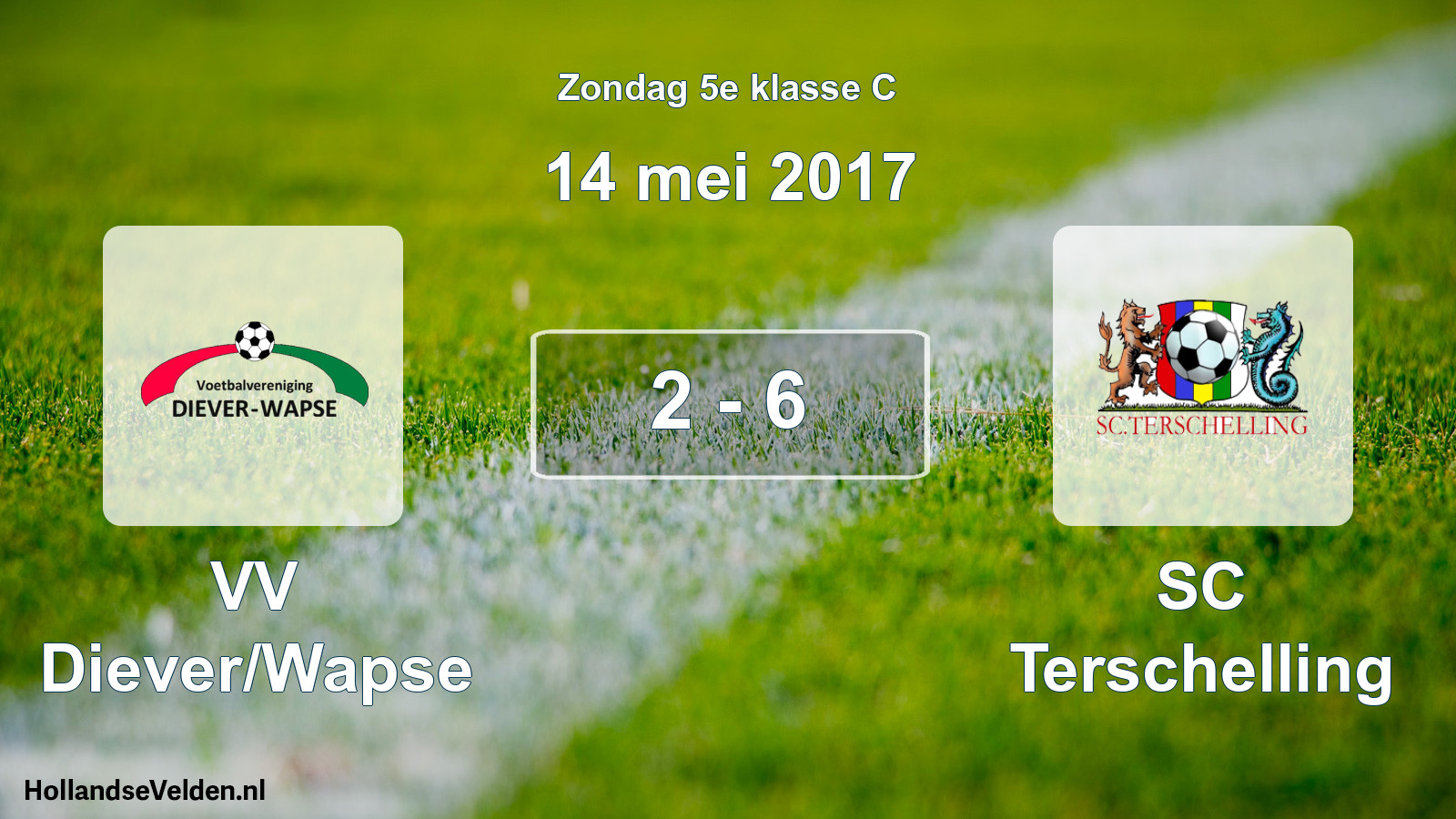 Total number of matches played: VV Diever/Wapse - SC Terschelling 2 - 6 (14 May 2017)