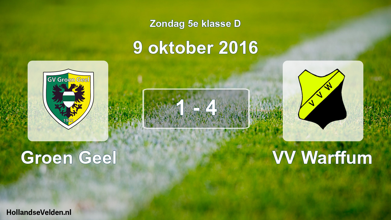 Total number of matches played: Groen Geel - VV Warffum 1 - 4 (9 October 2016)