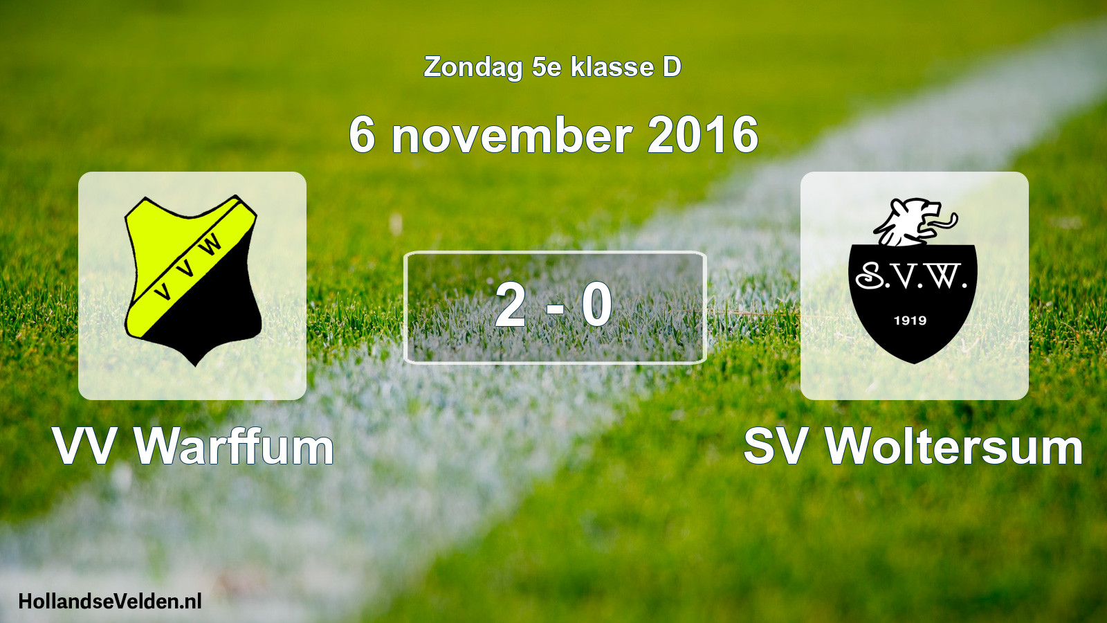 Total number of matches played: VV Warffum - SV Woltersum 2 - 0 (6 November 2016)