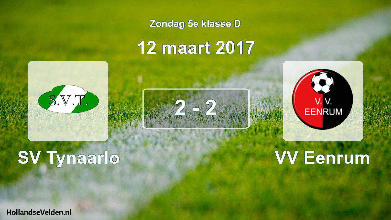 Total number of matches played: SV Tynaarlo - VV Eenrum 2 - 2 (12 March 2017)