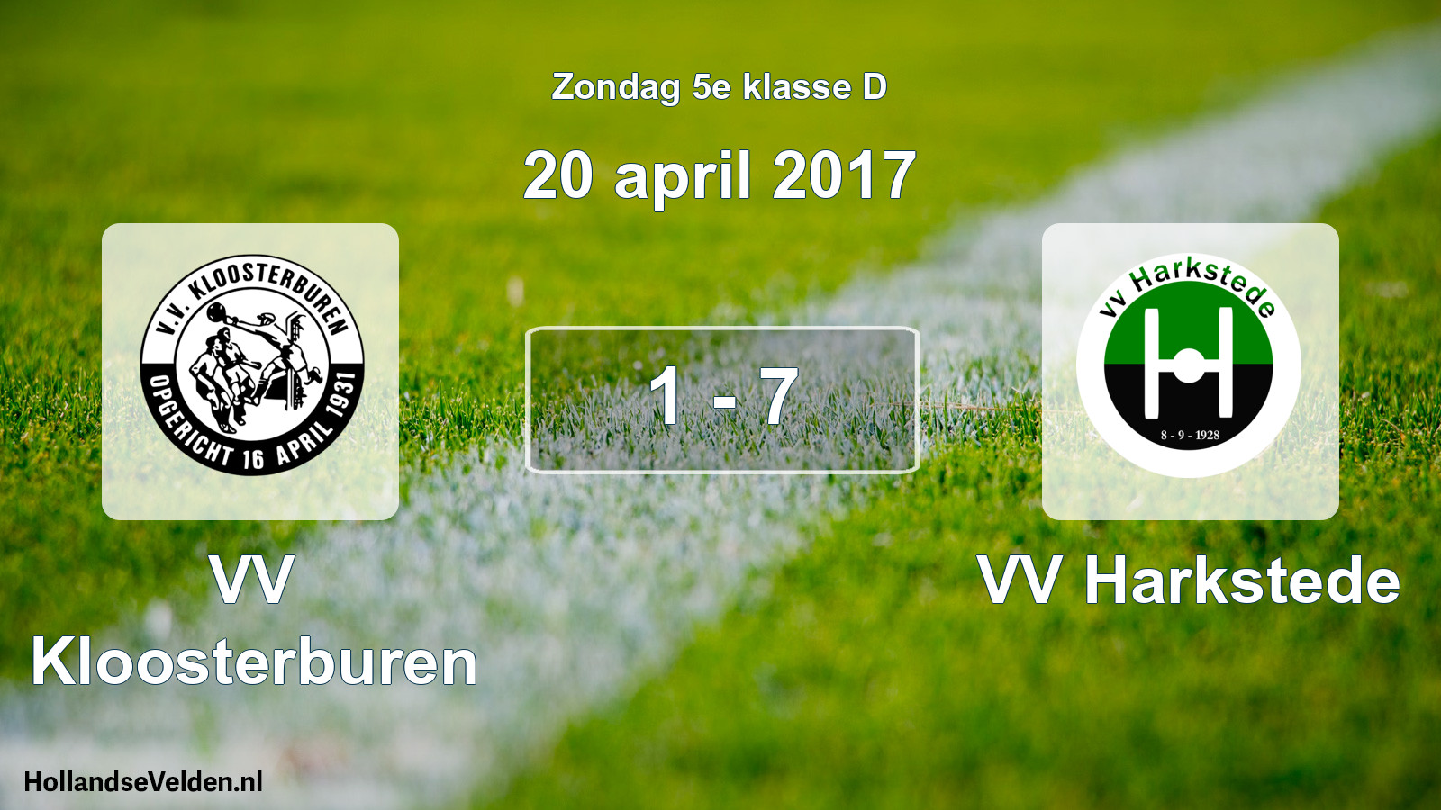 Total number of matches played: VV Kloosterburen - VV Harkstede 1 - 7 (20 April 2017)