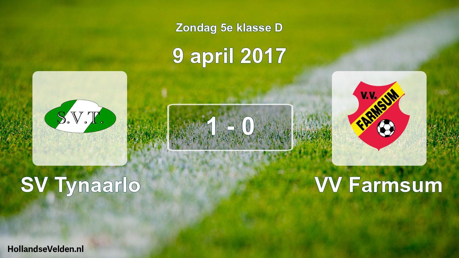 Total number of matches played: SV Tynaarlo - VV Farmsum 1 - 0 (9 April 2017)