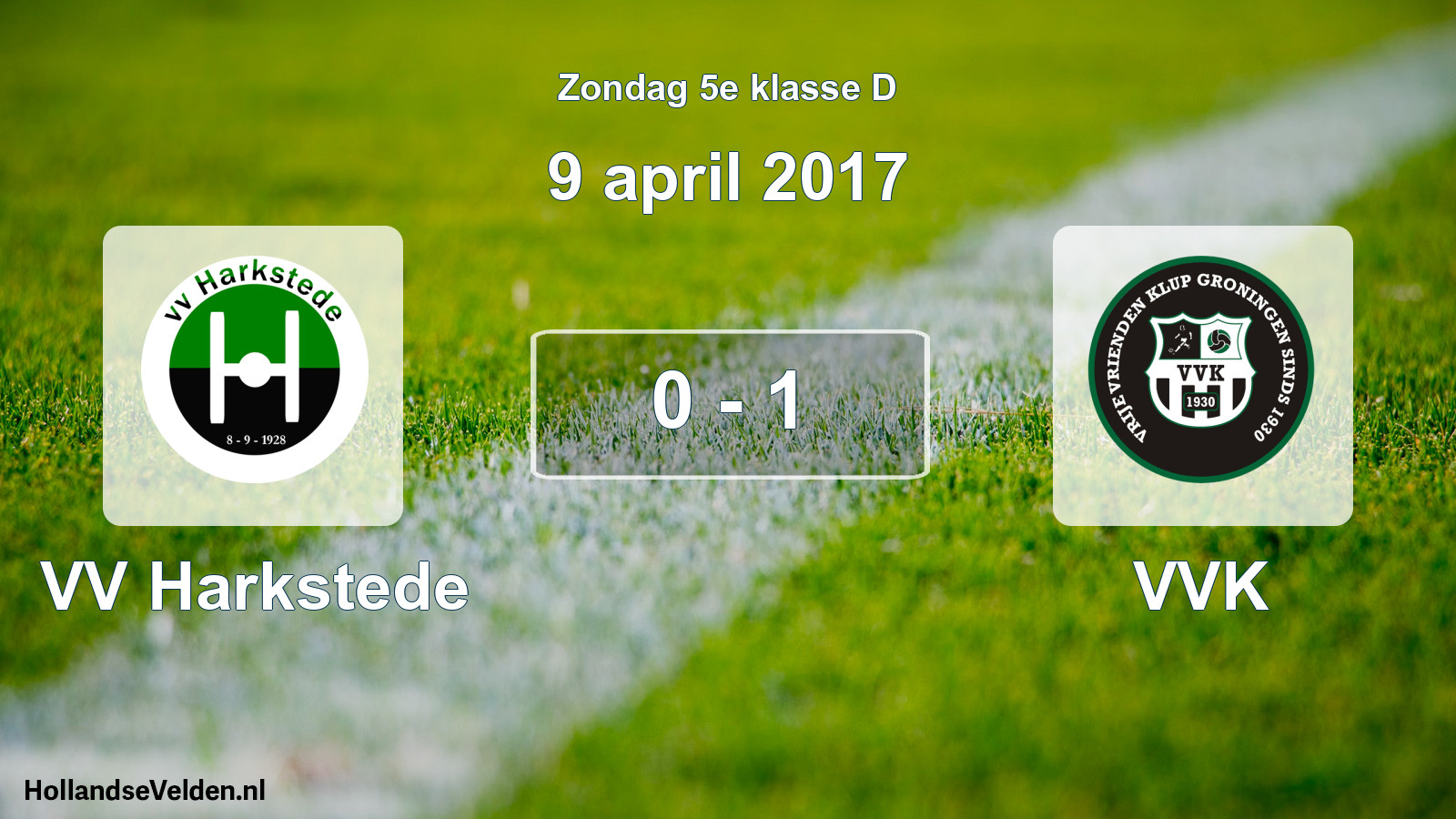 Total number of matches played: VV Harkstede - VVK 0 - 1 (9 April 2017)