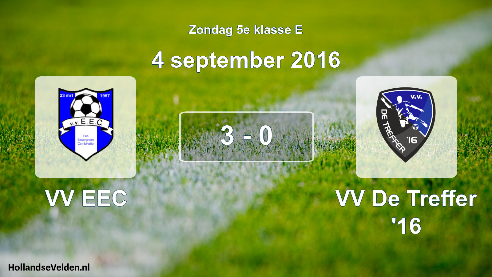 Total number of matches played: VV EEC - VV De Treffer '16 3 - 0 (4 September 2016)